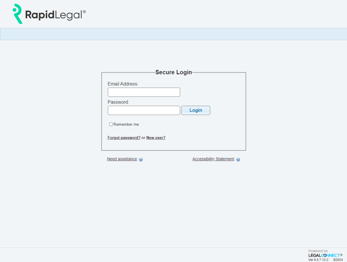 Step 1 - Portal login page