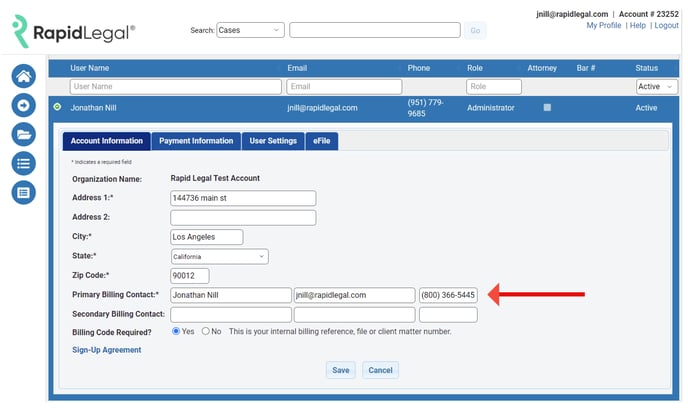 Step 4 - Primary Billing Contact