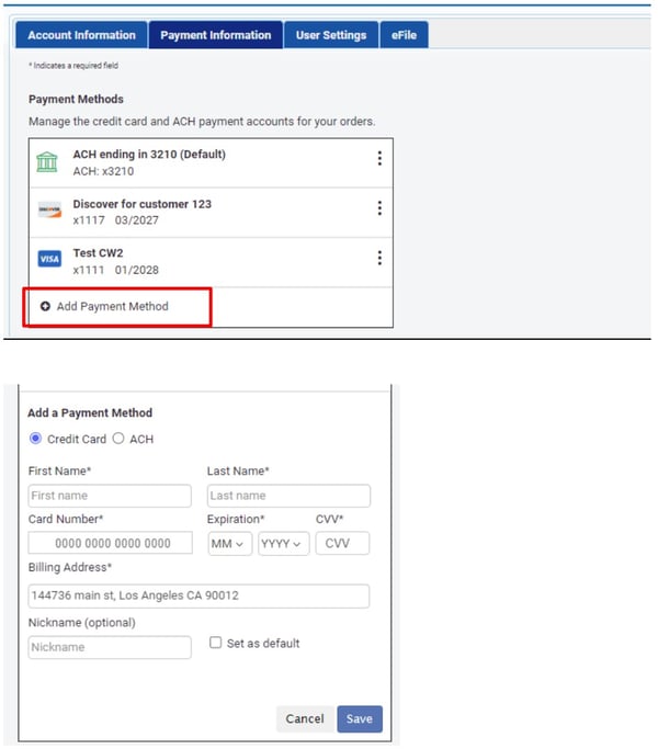 Payment Feature Multiple Credit Cards Guide 1