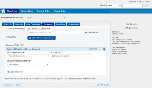 eFiling Texas 6